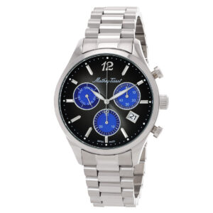 mathey tissot urban chrono chronograph quartz black dial men's watch h411chmb