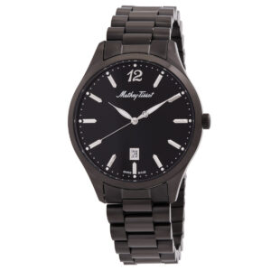 mathey tissot urban metal quartz black dial men's watch h411mnn