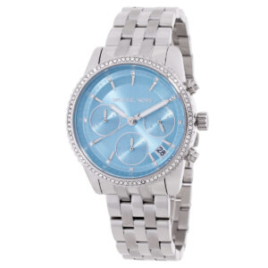 michael kors bryant chronograph quartz blue dial ladies watch mk7539
