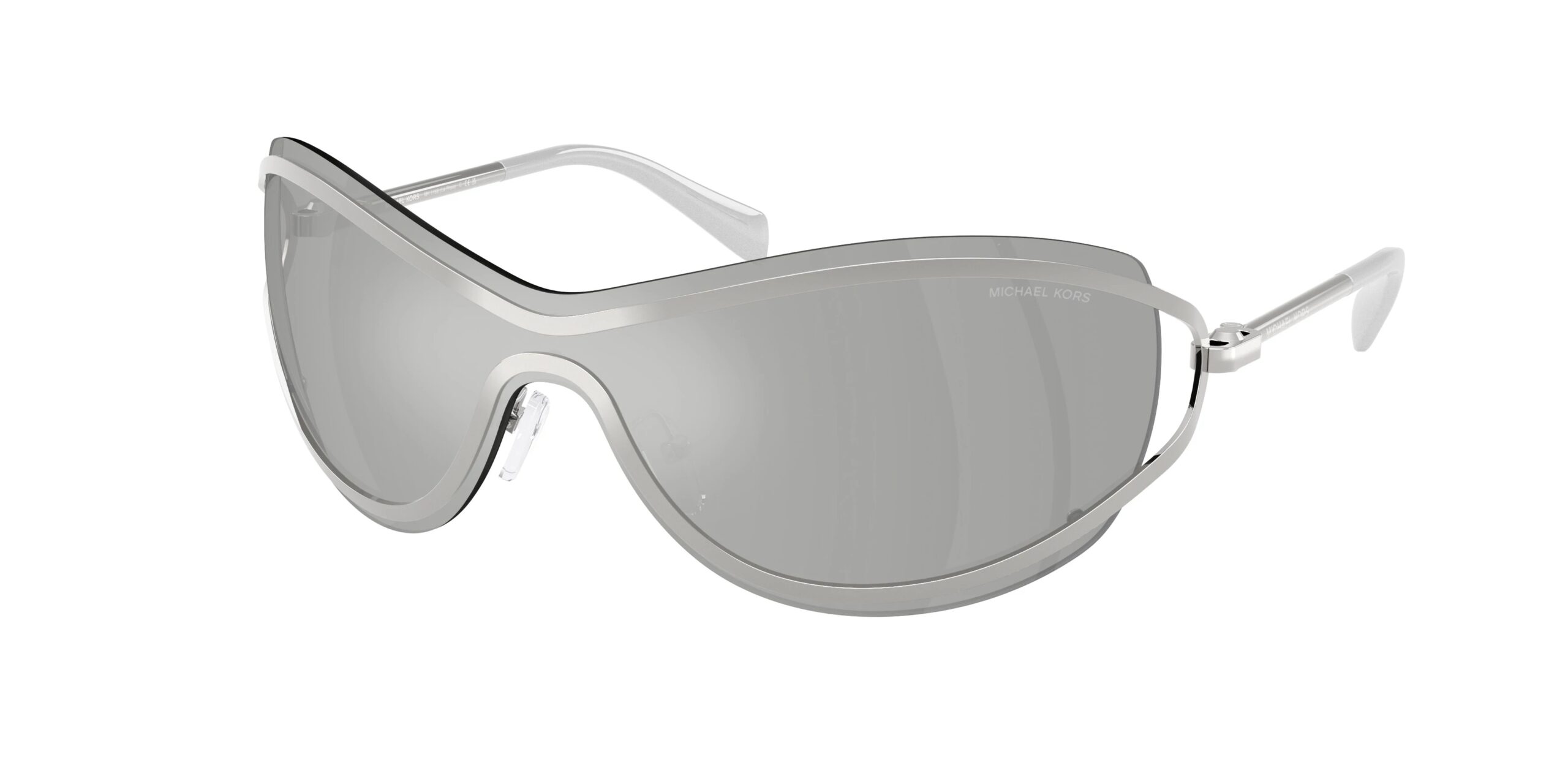 michael kors la praia silver mirror shield ladies sunglasses mk1166 19038v 138 michael kors la praia silver mirror shield ladies sunglasses mk1166 19038v 138