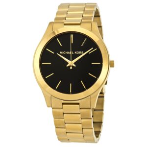 michael kors slim runway black dial men's watch mk8621
