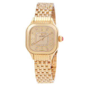 michele meggie gold tone dial ladies watch mww33b000013