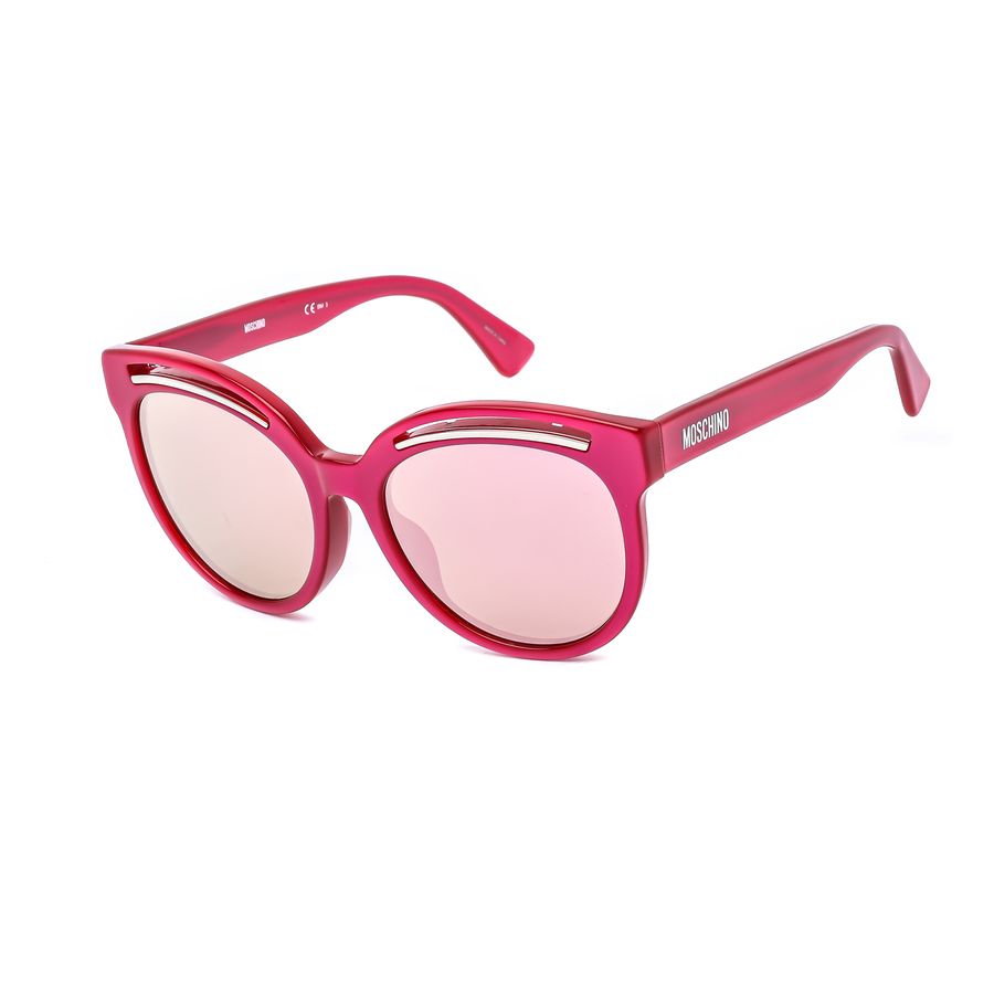 moschino pink round ladies sunglasses mos043/f/s 0mu1/vq 56 moschino pink round ladies sunglasses mos043/f/s 0mu1/vq 56