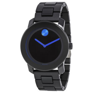 movado bold 42 mm black dial tr90 polyurethane men's watch 3600099