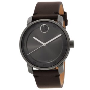 movado bold access quartz grey dial men's watch 3600916