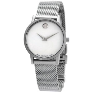 movado museum classic mother of pearl dial ladies watch 0607350