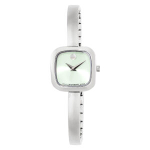 movado museum quartz green dial ladies watch 608060