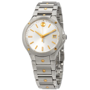 movado se quartz silver dial ladies watch 0607516