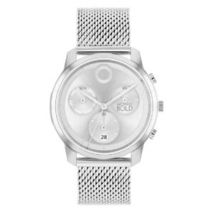 movado trend element chronograph quartz silver dial men's watch 3601024