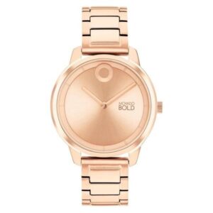 movado trend element quartz rose gold dial ladies watch 3600979
