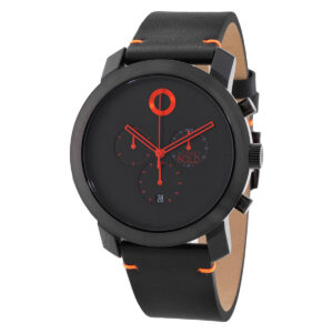 movado trend impulse chronograph quartz black dial men's watch 3601068