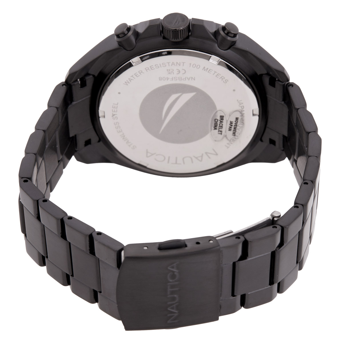 nautica nct blue sail chronograph quartz black dial men's watch napbsf408 nautica nct blue sail chronograph quartz black dial men's watch napbsf408
