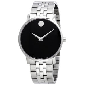 movado open box movado museum classic black dial men's watch 0607199