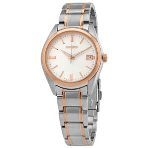 seiko open box seiko quartz white dial men's watch sur322p1