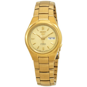 seiko open box seiko series 5 automatic gold dial men's watch snk610