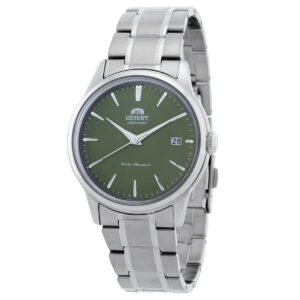 orient bambino automatic green dial watch ra ac0m09e