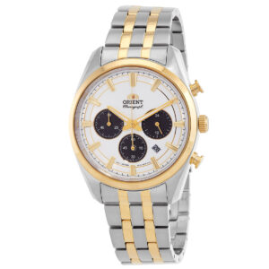 orient contemporary chronograph white dial men's watch ratx0302s10b