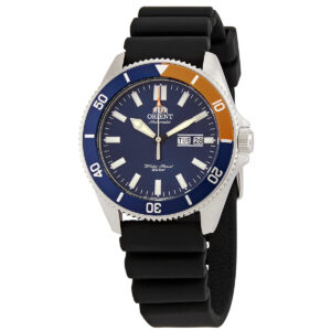 orient kanno automatic blue dial men's watch ra aa0916l19b