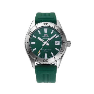 orient mako automatic green dial men's watch ra ac0q11e30b