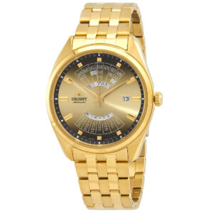 orient multi year gold dial men's watch ra ba0001g10b
