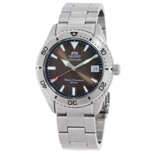 orient sport automatic brown dial men's watch ra ac0q15y30b