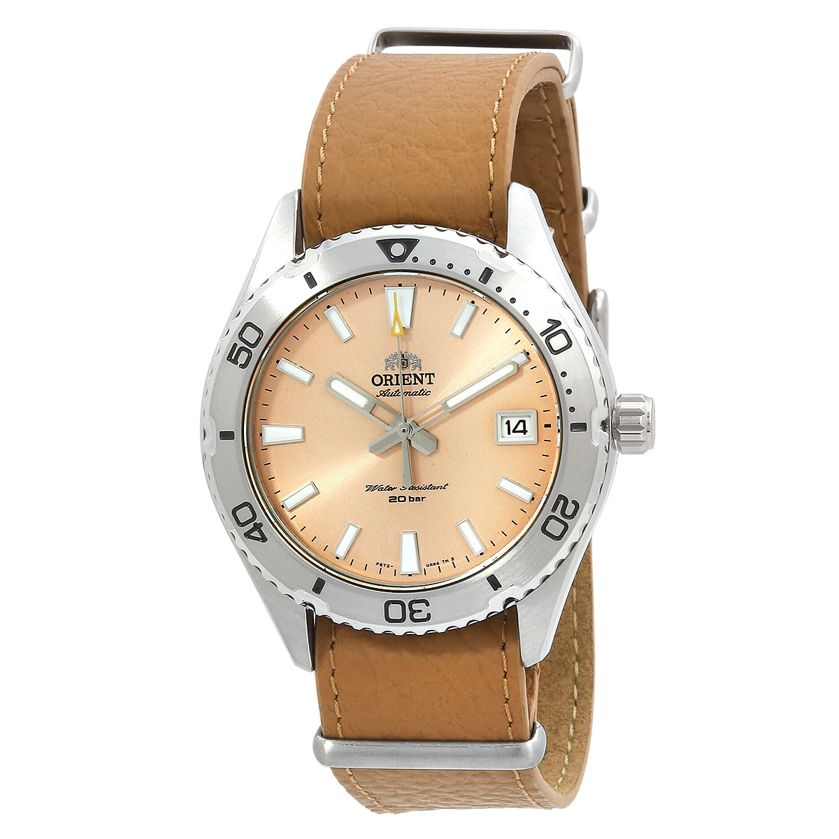 orient sports automatic apricot dial men's watch ra ac0q05p10b orient sports automatic apricot dial men's watch ra ac0q05p10b