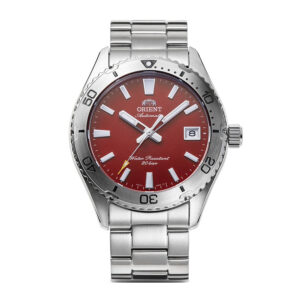 orient sports mako automatic red dial men's watch ra ac0q09r30b