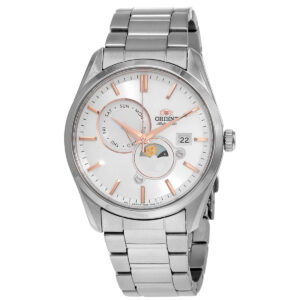 orient sun and moon automatic white dial men's watch ra ak0306s10b