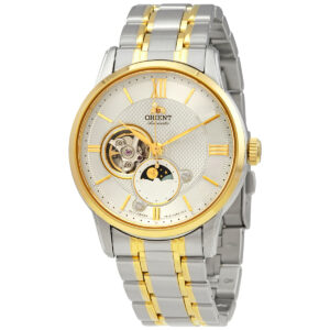 orient sun & moon automatic silver dial men's watch ra as0007s10b