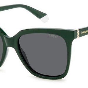 polaroid polarized grey square ladies sunglasses pld 4155/s/x 01ed/m9 55