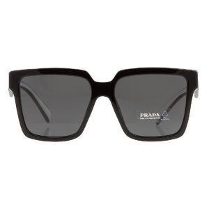 prada dark gray square ladies sunglasses 0pr 24zs1ab5s056