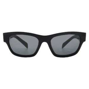 prada dark grey rectangular ladies sunglasses pr b09s 16k08z 54