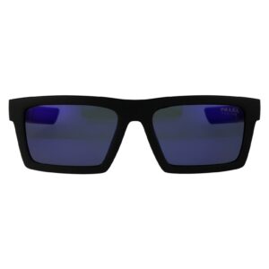 prada linea rossa dark blue mirror purple rectangular men's sunglasses ps 02zs u1bo05u 55