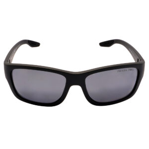 prada linea rossa polarized dark grey mirror silver rectangular men's sunglasses ps 01ws ufk07h 59