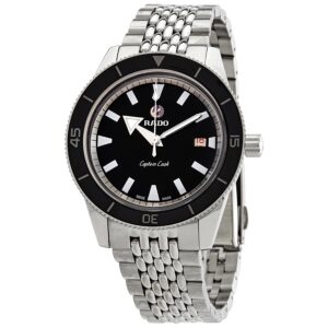 rado captain cook automatic black dial men's watch r32505153