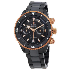 rado captain cook chronograph automatic black dial watch r32190153