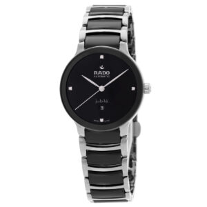 rado centrix automatic diamond black dial ladies watch r30020712