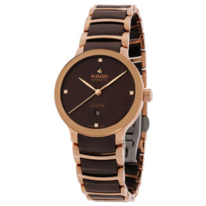 rado centrix automatic diamond brown dial ladies watch r30019712