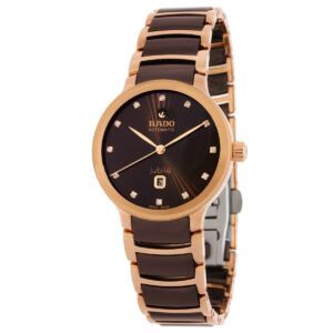 rado centrix automatic diamond brown dial ladies watch r30019732