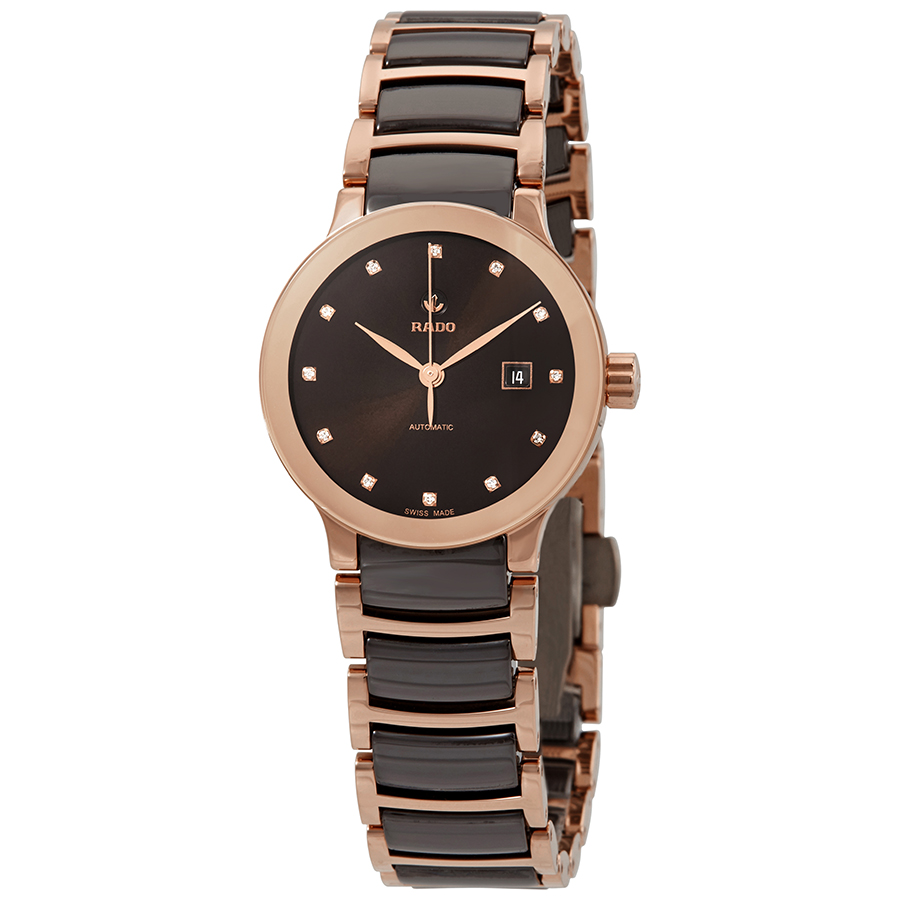 rado centrix automatic diamond brown dial ladies watch r30183752 rado centrix automatic diamond brown dial ladies watch r30183752