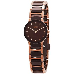 rado centrix brown diamond dial ladies watch r30190702
