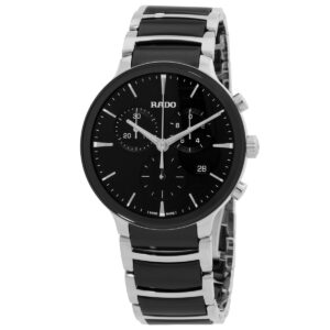 rado centrix chronograph quartz black dial men's watch r30210152
