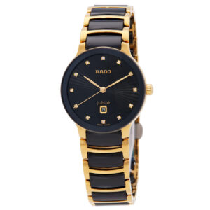 rado centrix diamonds quartz black dial ladies watch r30025742