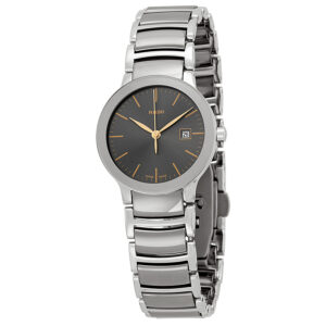 rado centrix grey dial stainless steel and ceramic ladies watch r30928132
