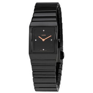 rado ceramica black diamond dial ladies ceramic watch r21702722