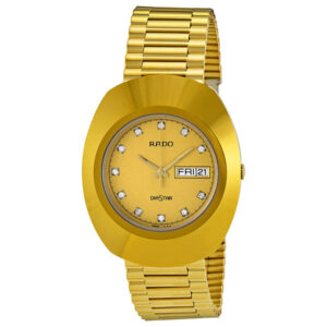 rado diastar quartz diamond gold dial men's watch r12393633