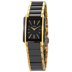 rado integral quartz black dial two tone ladies watch r20845162