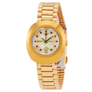 rado original automatic diamond champagne dial ladies watch r12416193