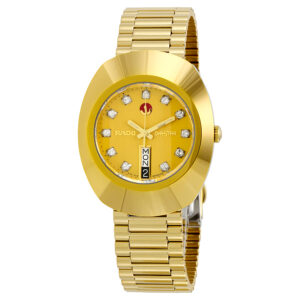 rado diastar original jubile gold automatic gold dial gold pvd men's watch r12413493