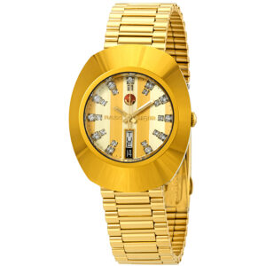 rado original yellow gold diamond dial men's l watch r12413803